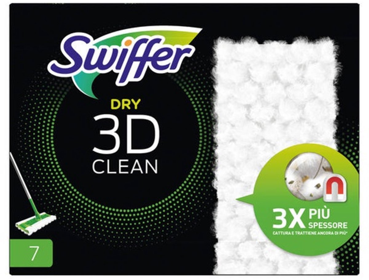 Swiffer Dry 3D Clean Staubtücher, Nachfüllbox mit 7 Stück