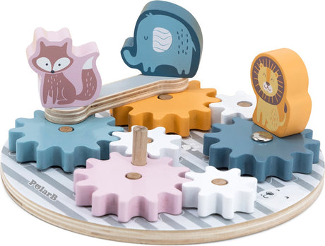 Polarb® Zahnradspiel aus Holz – Holzspielzeug ab 18+ Monaten