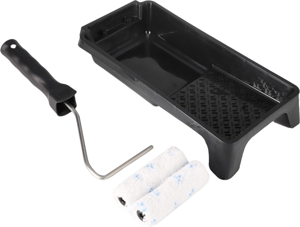 Houthandel Veneman Copenhagen Pro Fleckenset Mikrofaser – 4-teilig – 2 Mikrofaserwalzen (10 cm) – Farbwanne – Halterungswalze