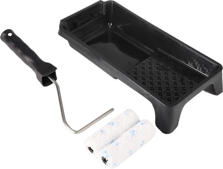 Houthandel Veneman Copenhagen Pro Fleckenset Mikrofaser – 4-teilig – 2 Mikrofaserwalzen (10 cm) – Farbwanne – Halterungswalze