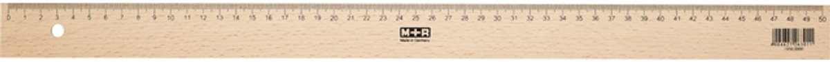 M+R Lineal Möbius Ruppert 50cm Holz mit Metalleinlage