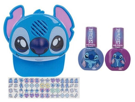 Disney Stitch Nageltrockner mit 2 Nagellack-Aufklebern – Blau und Lila – Kinder-Nagelstudio-Set – Nagellack – schönes Geschenk für Sinterklaas-Weihnachten