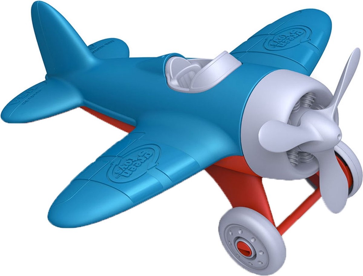 Grünes Spielzeugflugzeug – blau – recycelter Kunststoff