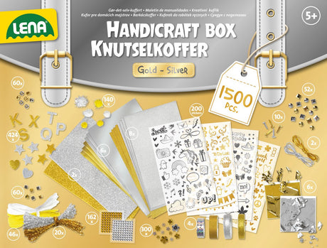 Lena Creative Jumbo Bastelkoffer Gold Silber 1500 Teile