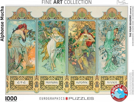 Eurographics – Die vier Jahreszeiten [les quatre saisons] – Alphonse Maria Mucha – 1000 Teile 68×48 cm (B×H) – Kunstpuzzle