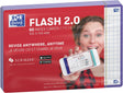 Oxford flash 2.0 - flashcards - geruit 5mm - a6 - paarse rand - 80 stuks