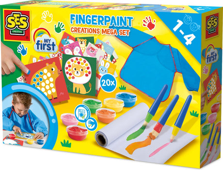 Ses creative – meine erste Fingermalerei-Kreation – Mega-Bastelset für Kinder ab 1 Jahr – inklusive Farbe und Farbkarten – perfekt für kleine Künstler