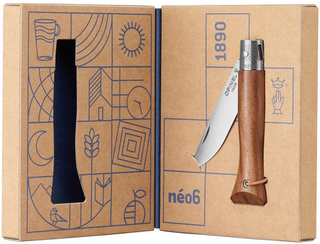 Opinel Néo6 Taschenmesser – Schwarznuss – Edelstahlholz – Opiflex