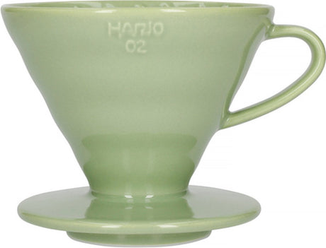 Hario v60 dripper - 02 size - keramiek - smokey groen
