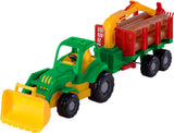 Cavallino Classic Tractor mit Anhänger und Holz, 61 cm