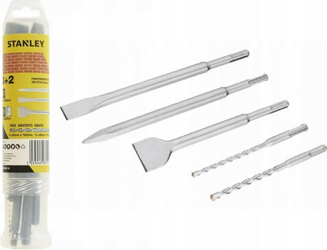Stanley Meißel und Bohrer SDS+ 5 im Set, ø6x160, 8x160, Spitzmeißel Sta54400-xj