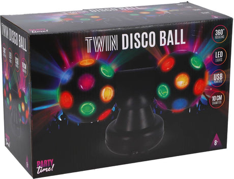 Partyzeit! Party Time Twin Discokugel schwarz