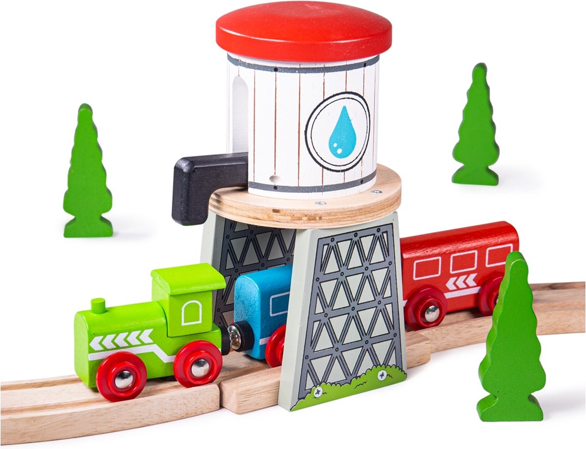 Bigjigs Wasserturm mit Holzschienen