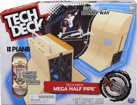 Tech Deck X-Connect – Danny Way Mega Halfpipe – anpassbares Rampenset mit Planb-Finger-Skateboard