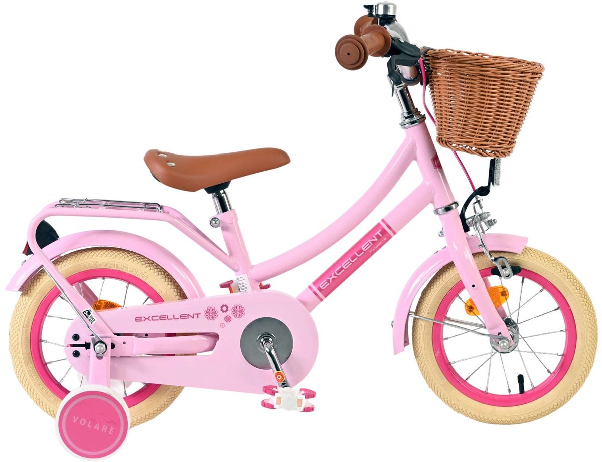 Volare Exzellente Kinderfahrrad - Mädchen - 12 Zoll - Pink