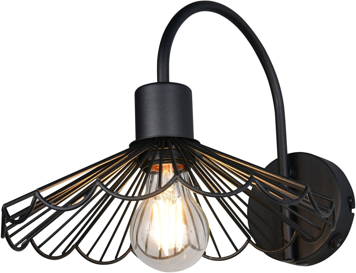 Rl lebe dein Licht Reality Margarita - Wandleuchte - Schwarz matt - exkl. 1x E27 4W - Wandmontage - geeignet für Festmontage oder Stecker