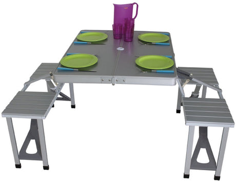 Campingtisch Limoux 86 x 68 cm Aluminiumgrau