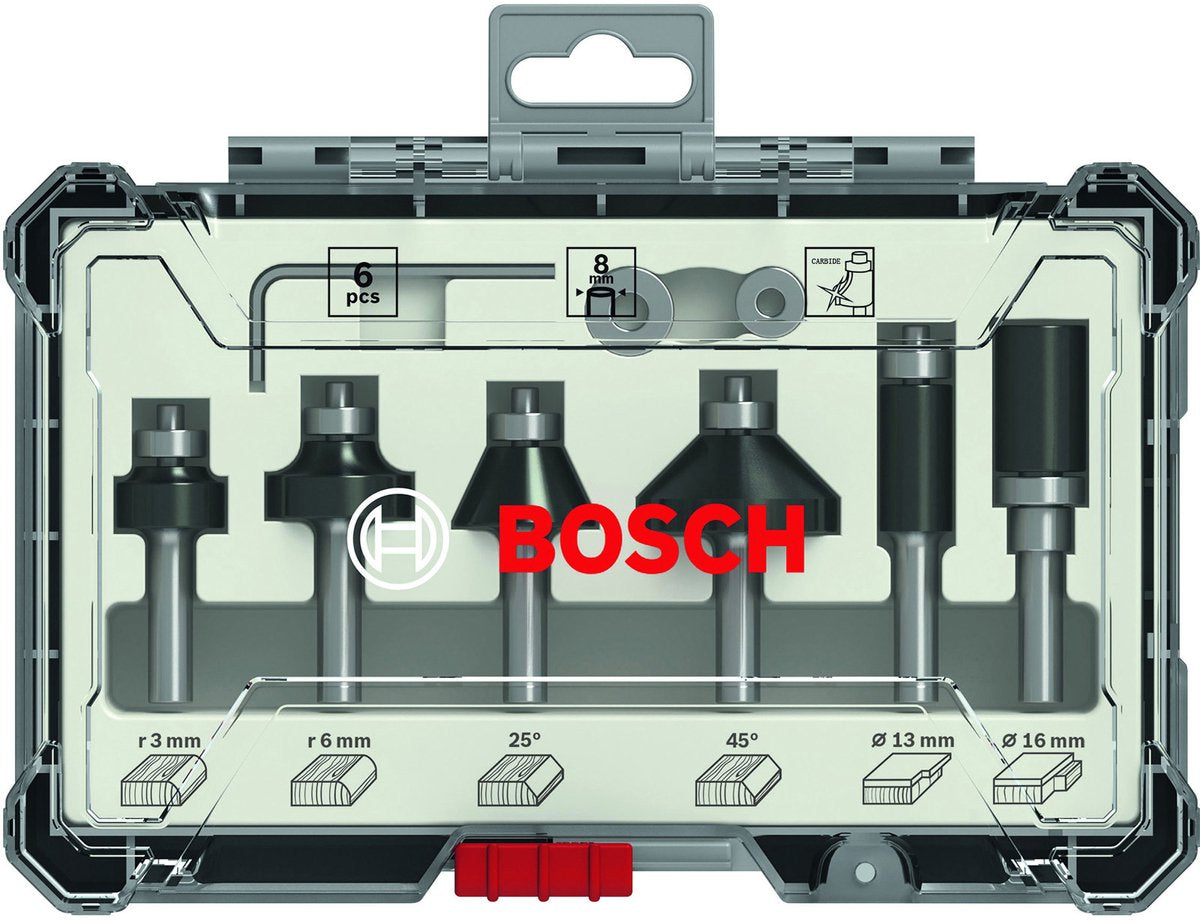 Bosch Kanten- und Profilfräser-Set 6-tlg. 1 4-Schaft (2607017470) Besatzkantenset für Oberfräsen