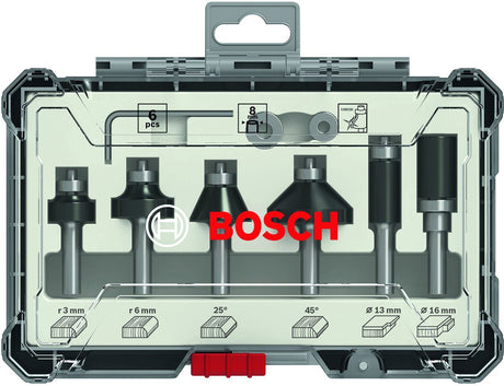 Bosch Kanten- und Profilfräser-Set 6-tlg. 1 4-Schaft (2607017470) Besatzkantenset für Oberfräsen
