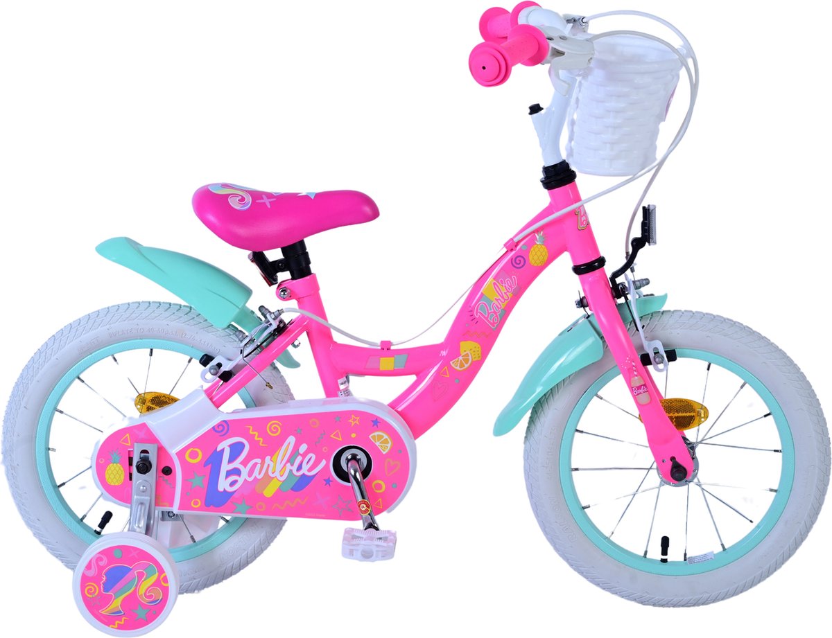 Barbie Kinderfahrrad - Mädchen - 14 Zoll - Pink - Zwei Handbremsen