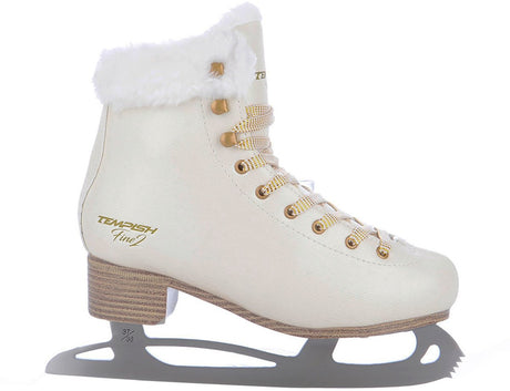 Tempish – Fine II – Eiskunstlauf-Schlittschuhe – Eislaufen Damen – Beige – verstärkte Knöchelstütze aus hochwertigem Kunstleder – Größe EU 41