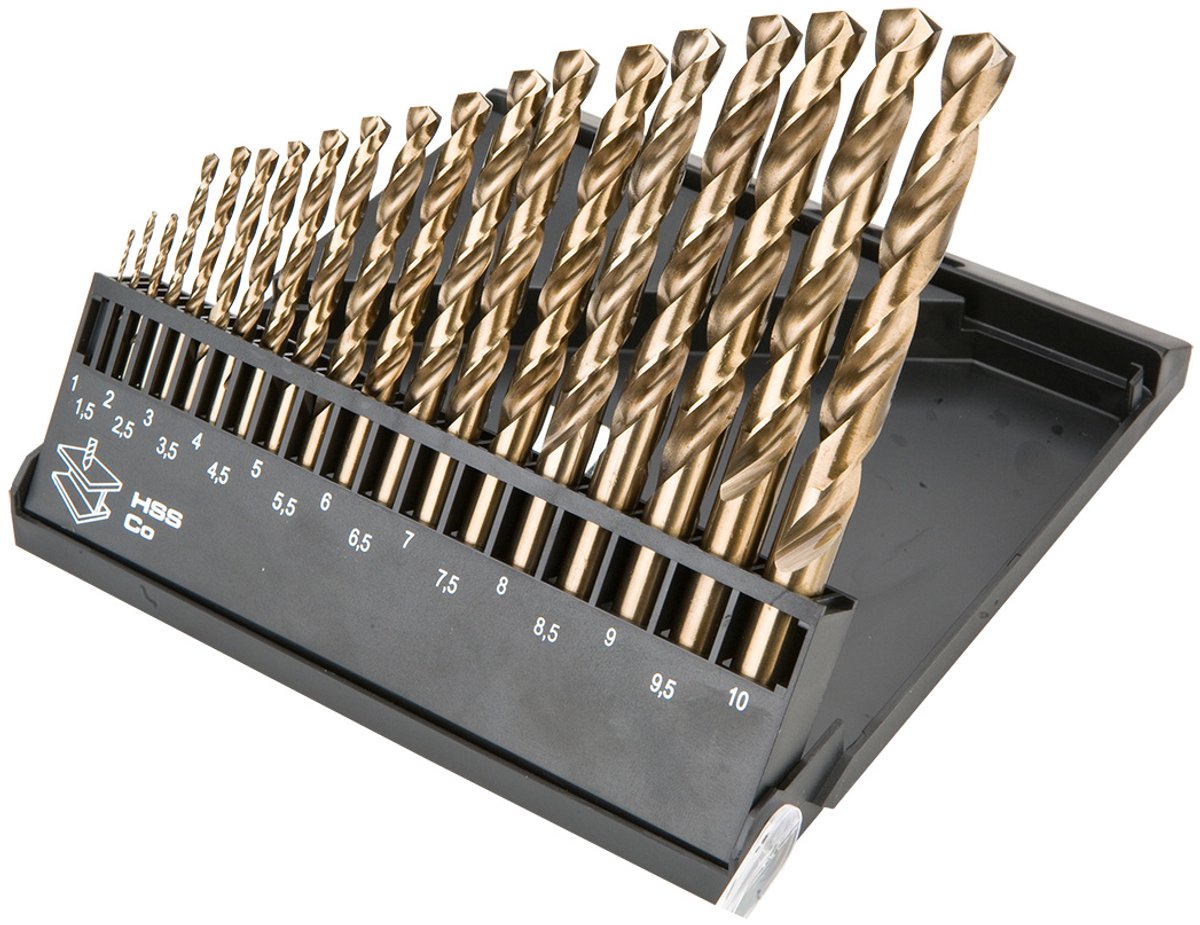 Graphite-Serie – HSS-CO-Metallbohrer-Set – 19-teilig – 1,0–10,0 mm – 5 % Kobalt