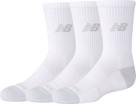 New Balance Youth Active Crew Socken 3er-Pack Unisex-Sportsocken – Weiß