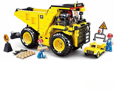 Sluban Town Construction Site Mine Truck Dump Truck Dump Truck Konstruktionsspielzeug für Kinder ab 6 Jahren – Konstruktionsspielzeug-Baukasten mit 416 Bausteinen – M38‑B0806