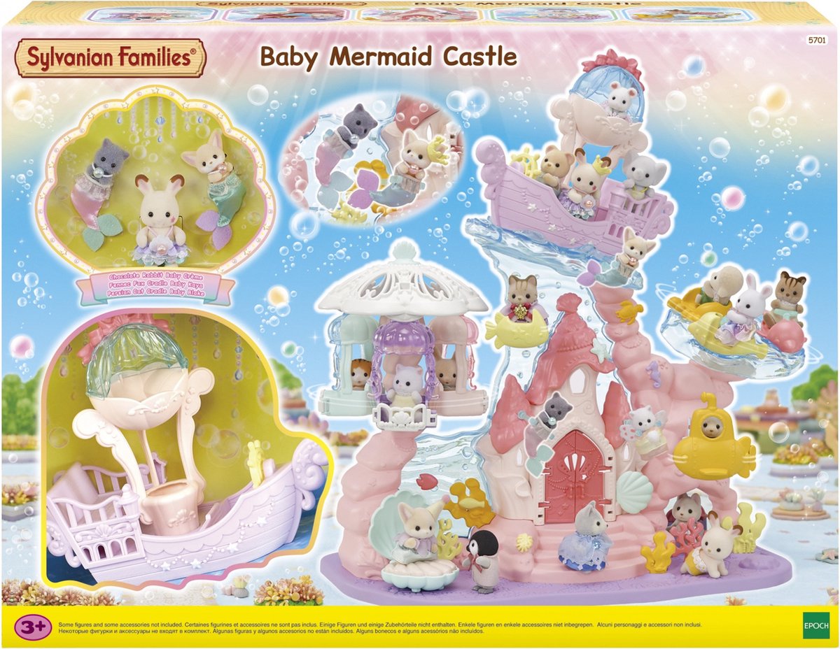 Sylvanian families 5701 baby zeemeermin kasteel- inclusief 3 baby speelfiguren