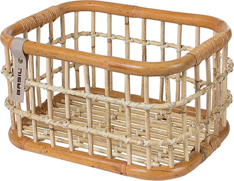 Basil Green Life - Rattan Fahrradkorb - mittel - Land natürlicher Braun