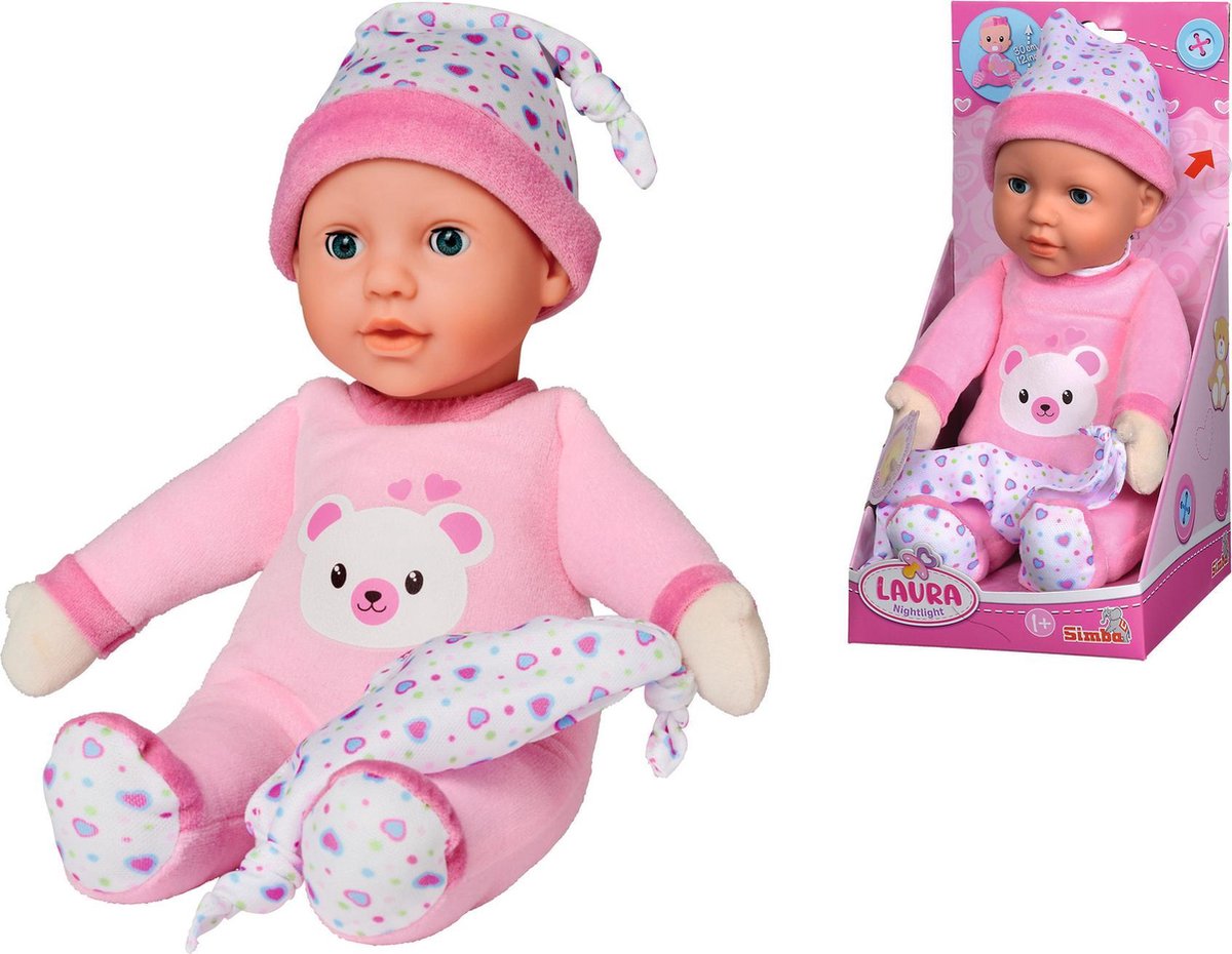 Simba Laura Nachtlicht-Babypuppe, 30 cm