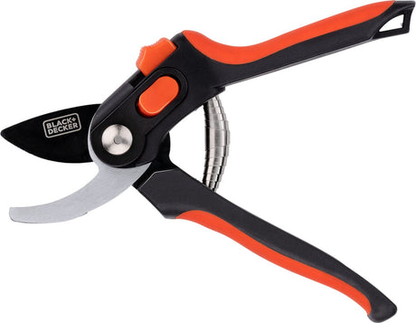 Black+decker tuinschaar - 20,3 cm - gehard stalen bladen - 13 mm knipdikte - zwart oranje