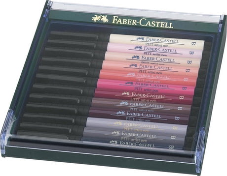 Faber-Castell Tekenstift – Pitt Artist Pen – B – Set Skin – 12 Stück – FC-267424
