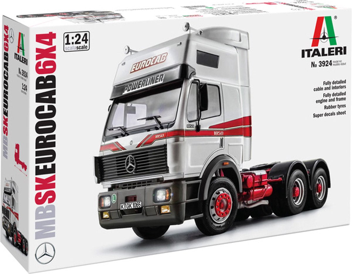 Italeri Modellbausatz LKW – 3924 Mercedes-Benz Sk Eurocab 6x4 Kunststoff – 1:24 – Modellbau