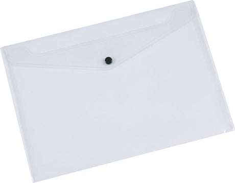 Q-Connect Dokumentenmappe, A4, transparentes PP, Druckknopfverschluss, 12 Stück