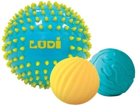 Ludi – 3 Sinnesbälle – motorisches Spielzeug – sensorisches Spielzeug – Kleinkindspielzeug