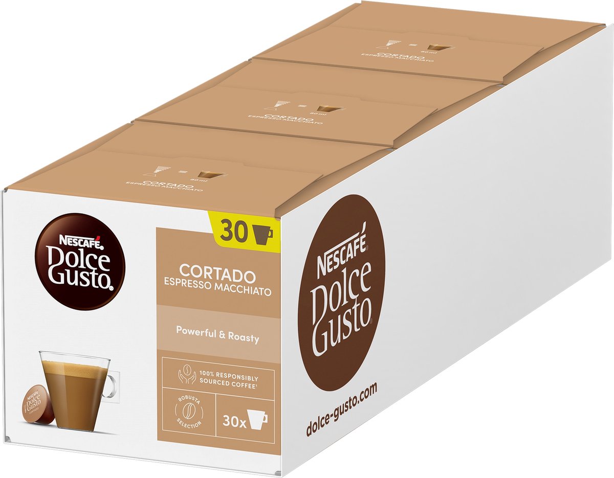 Nescafé Dolce Gusto Kapseln Cortado Espresso Macchiato – 90 Kaffeetassen für 90 Tassen Kaffee