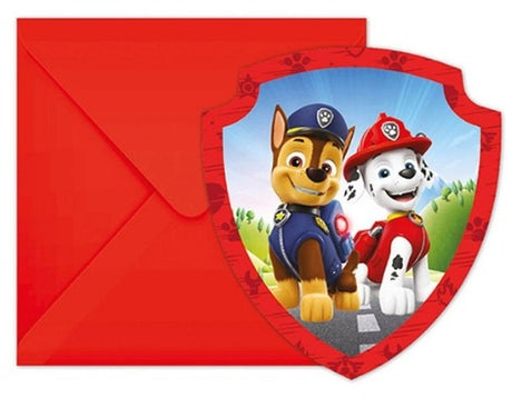 Paw Patrol Einladungen 6 Stück | 2 Stk