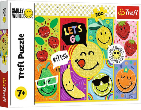 Trefl Puzzle 200 Teile – fröhliches Smiley buntes Pappspielzeug.