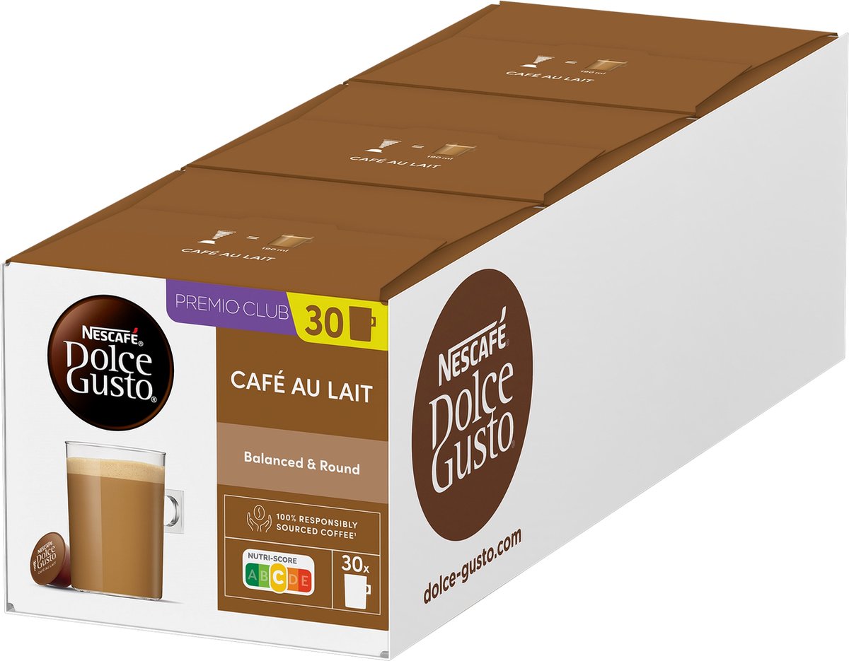 Nescafé Dolce Gusto Kapseln Café au Lait – 90 Kaffeetassen für 90 Tassen Kaffee