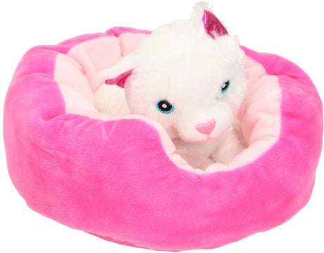 Toi Toys BV 4x Plüschhund oder Katze im Plüschkorb