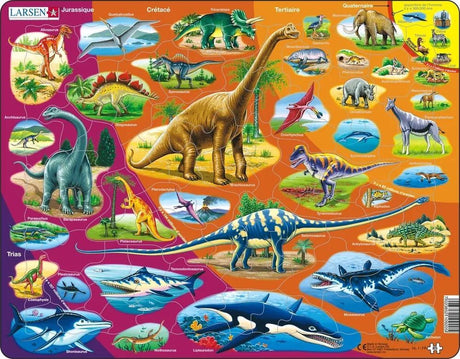 Larsen-Puzzle Maxi L'histoire natural de la période trias jusqu'à aujourd'hui (en français) - 85 Teile