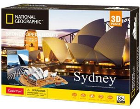 Kubisches, lustiges National Geographic 3D-Puzzle Sydney Opera House – Architektur – 128 Teile