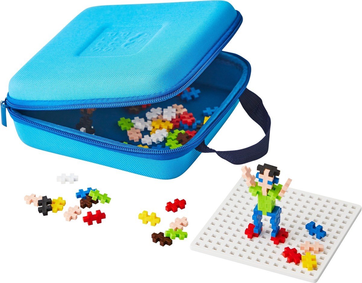Plus-Plus Basic Spielkoffer Tragetasche 100-teiliger Baukasten – 7012 – Konstruktionsspielzeug – Konstruktionsspielzeug – Set mit Bausteinen – ab 5 Jahren