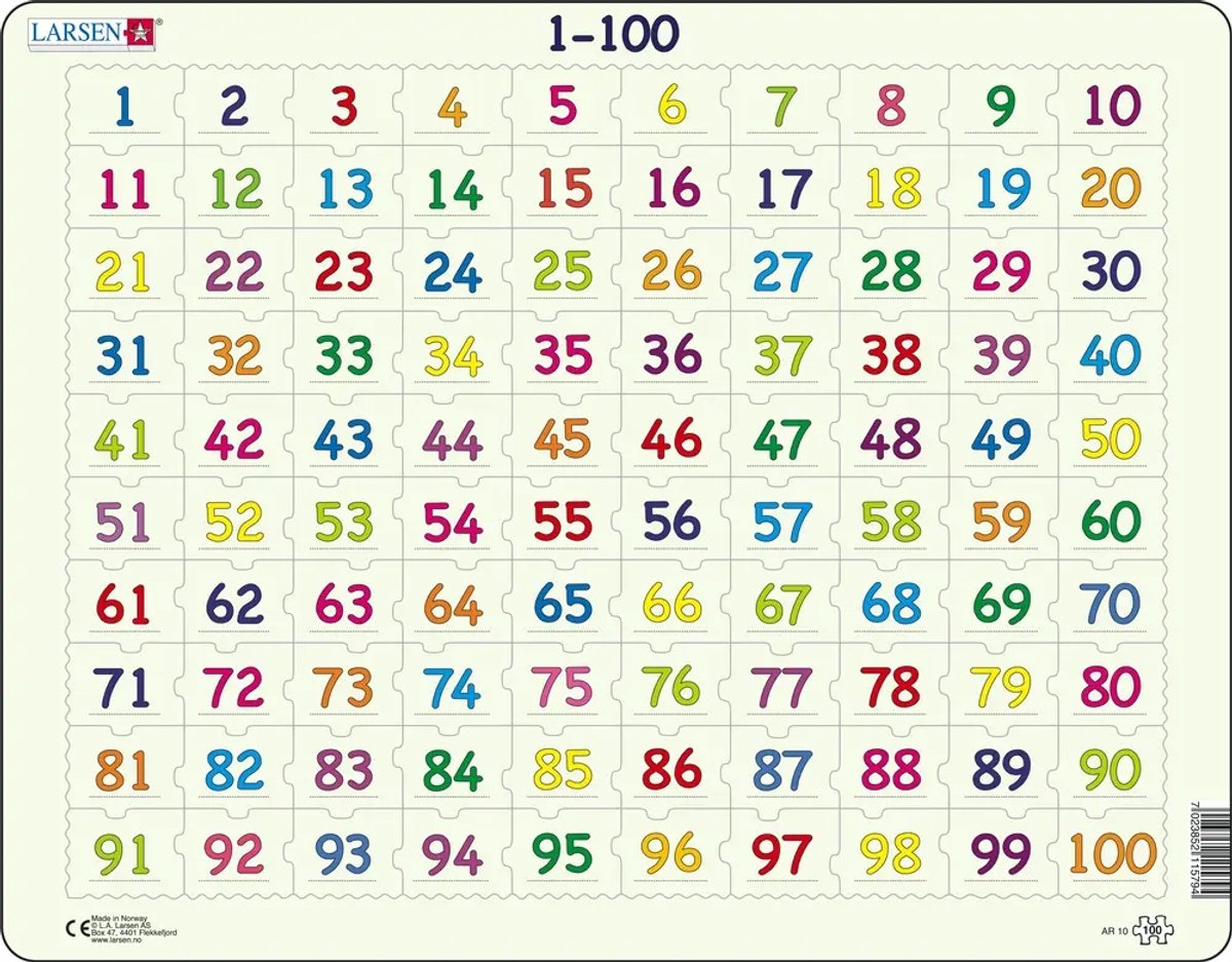 Selecta Larsen Puzzle lernen, die Zahlen 1-100 zu berechnen, 100 Teile.