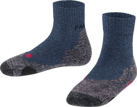 Falke TK2 kurze Anti-Blasen Wandersocken aus dickem Woll-Funktionsmaterial Kinder blau – Größe 27-30
