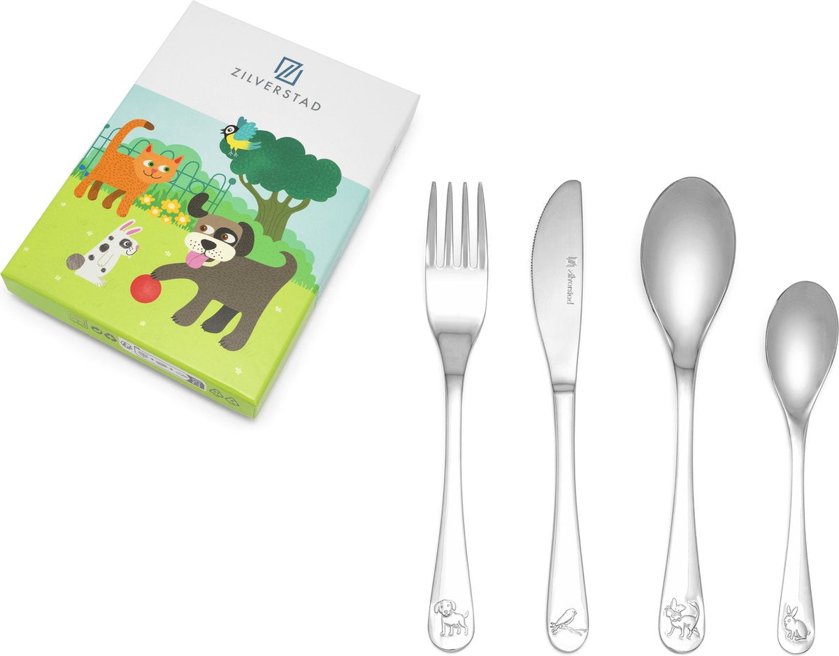 Kinderbesteck 4-teilig Haustiere
