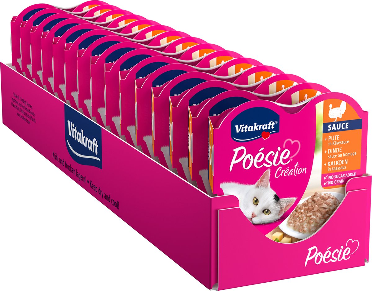 Vitakraft poésie® création Truthahn-Käsesauce - Nassfutter - 15x85 Gramm