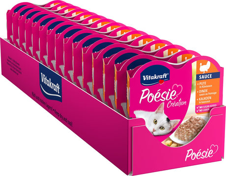 Vitakraft poésie® création Truthahn-Käsesauce - Nassfutter - 15x85 Gramm
