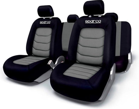 Sparco Sitzbezug-Set schwarz grau (11-teilig) (auch für Seitenairbags geeignet)